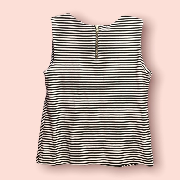 TALBOTS‎ Black & White Striped Tank w Gold Zipper - Picture 2 of 11
